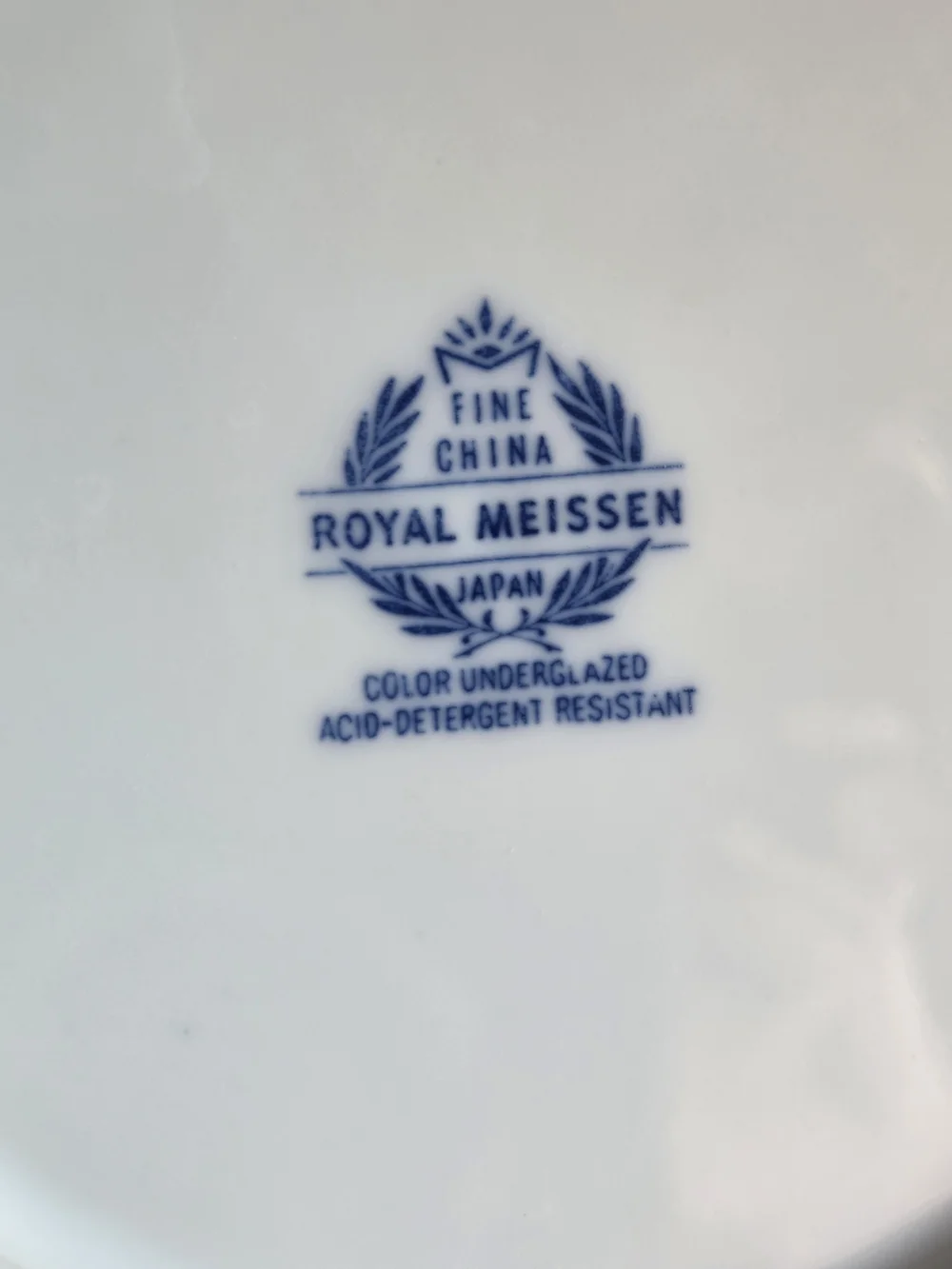 Royal Meissen White Porcelain Bread Plate with Blue Floral Motif